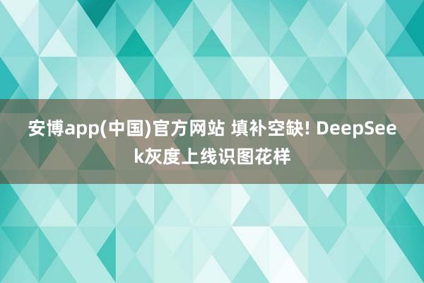 安博app(中国)官方网站 填补空缺! DeepSeek灰度上线识图花样