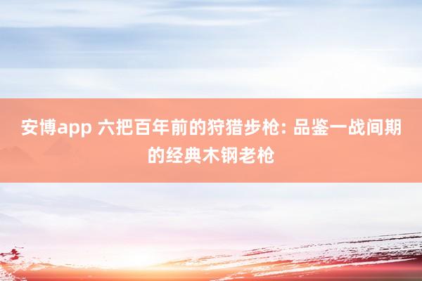 安博app 六把百年前的狩猎步枪: 品鉴一战间期的经典木钢老枪