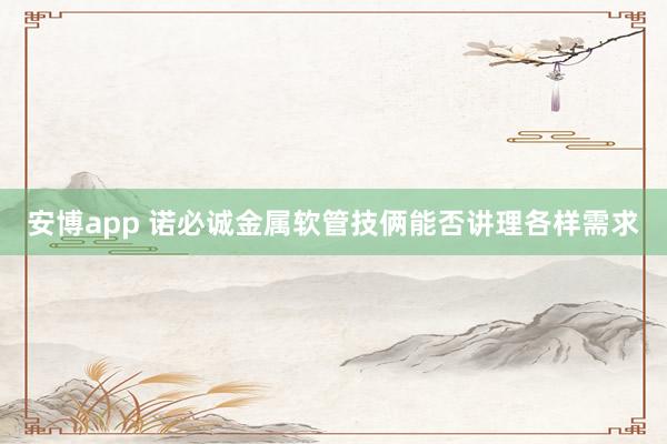 安博app 诺必诚金属软管技俩能否讲理各样需求