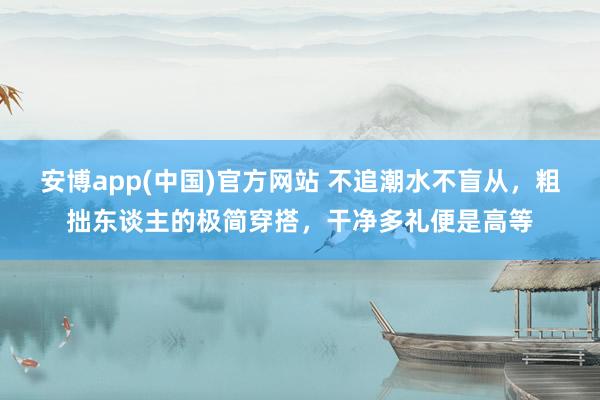 安博app(中国)官方网站 不追潮水不盲从，粗拙东谈主的极简穿搭，干净多礼便是高等