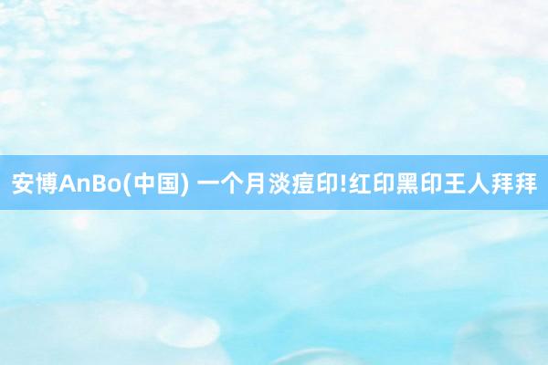 安博AnBo(中国) 一个月淡痘印!红印黑印王人拜拜