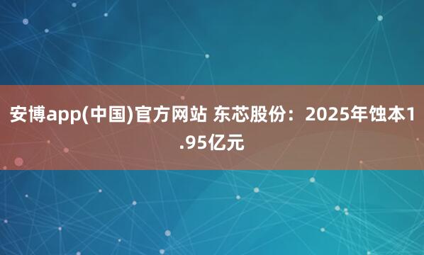安博app(中国)官方网站 东芯股份：2025年蚀本1.95亿元