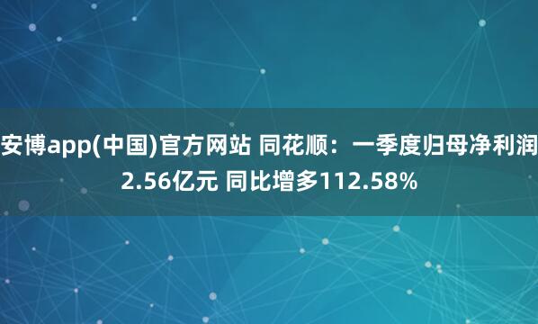 安博app(中国)官方网站 同花顺：一季度归母净利润2.56亿元 同比增多112.58%